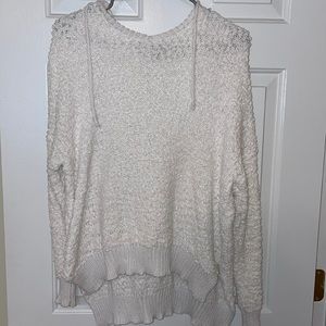 Fluffy White Pullover Hoodie